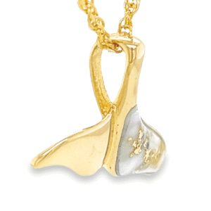 Gold Quartz Whale Tail Pendant, Alaska Mint