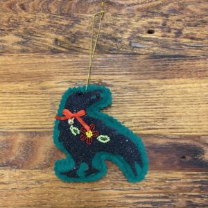 Alaskan Felt and Beaded Raven Christmas Ornament
