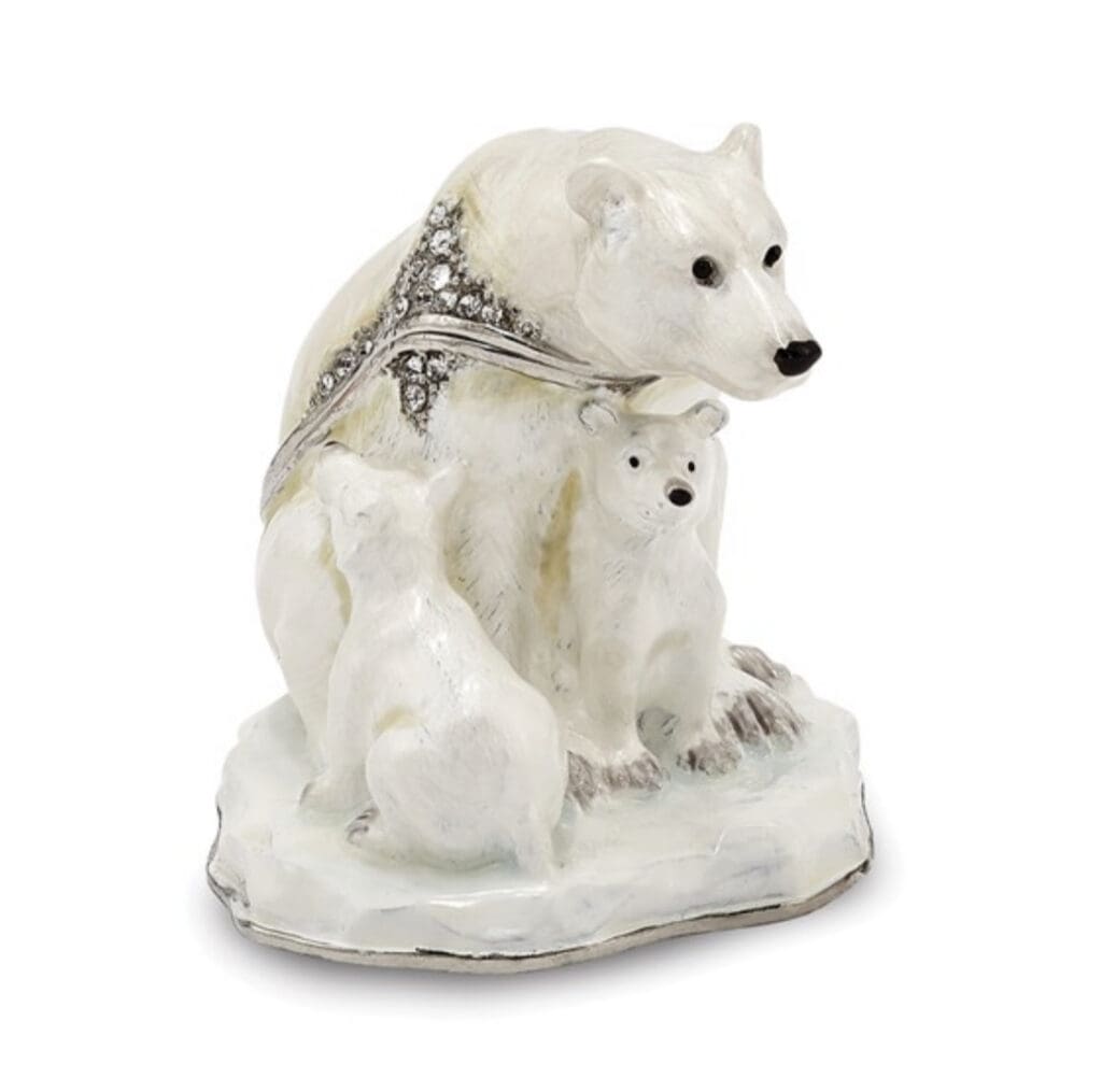 Polar Bear and Cubs Trinket Box Alaska Mint