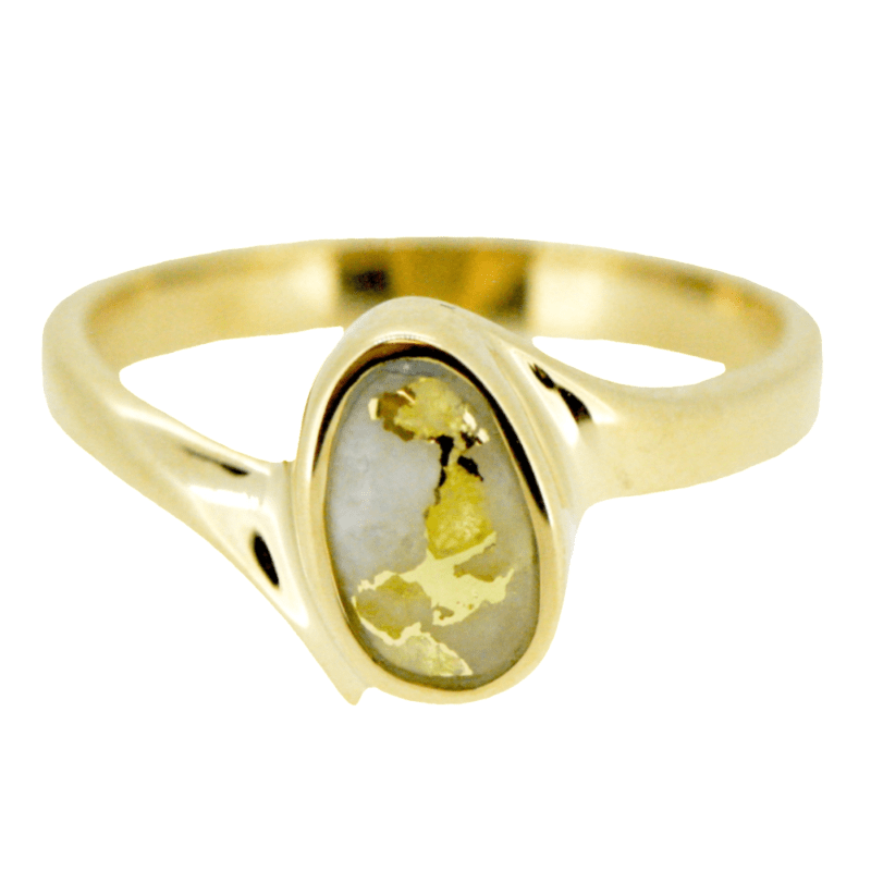 Ladies Gold Quartz 4.5x4.5 mm Ring, Alaska Mint