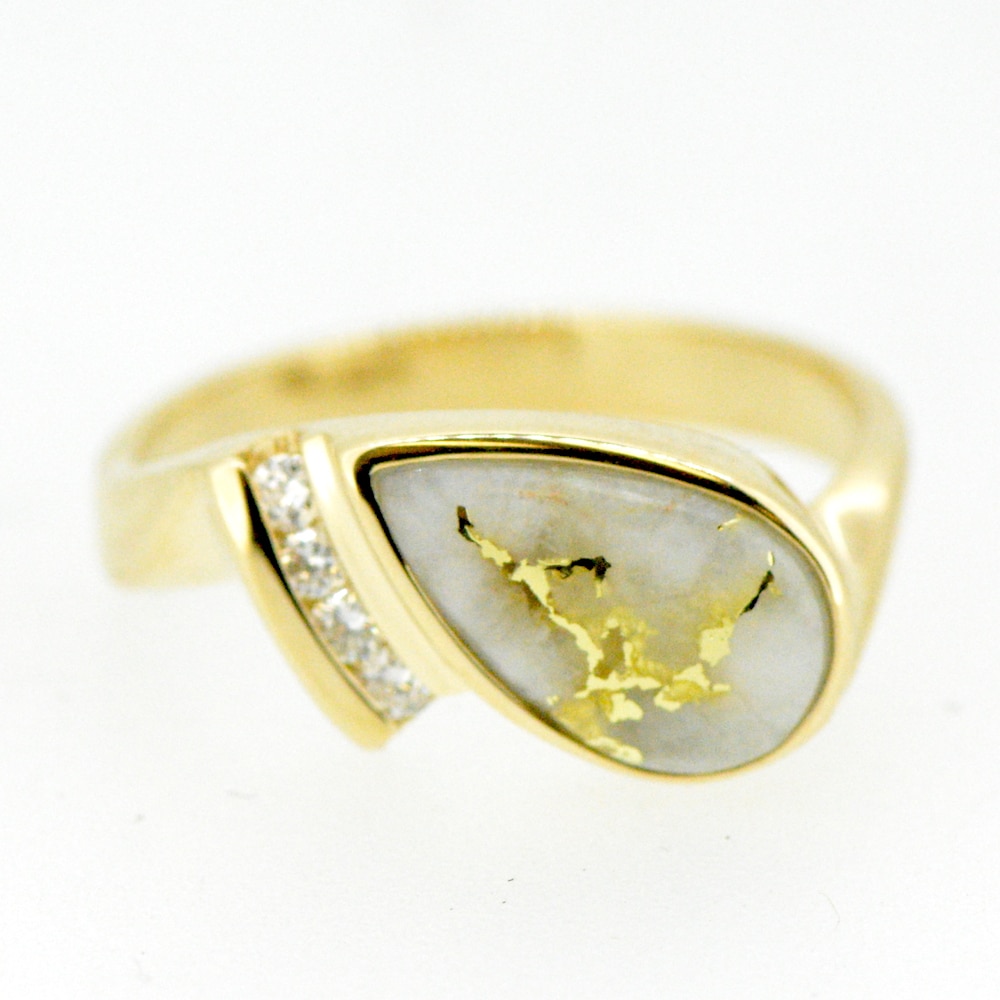 Ladies Gold Quartz & Diamond Ring Alaska Mint