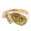 Ladies Gold Quartz & Diamond Ring, Alaska Mint
