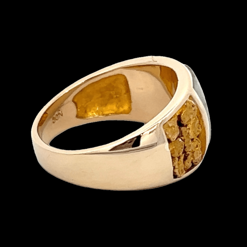 Gold quartz, Ring, Alaska Mint, Gold nugget, RL1088NQ