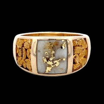 Gold quartz, Ring, Alaska Mint, Gold nugget, RL1088NQ
