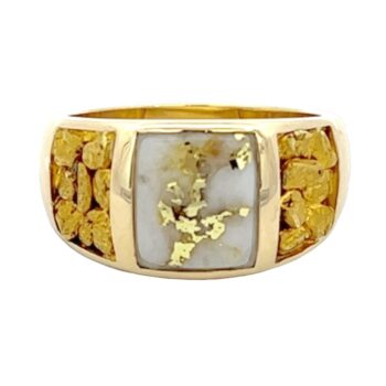 Ladies Gold Nugget Quartz Ring, Alaska Mint