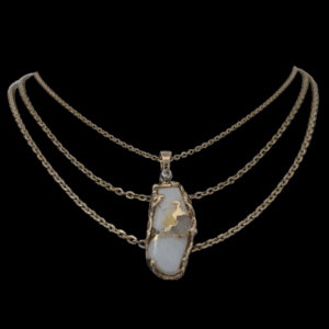 14k Yellow Gold Pendant Chains, Alaska Mint, Gold quartz pendant