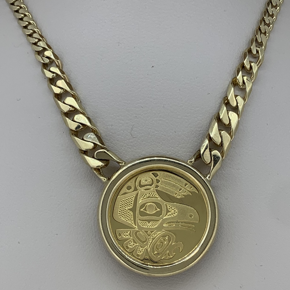 14k Gold Necklace Featuring our 1/2 Ounce Pure Gold Coin