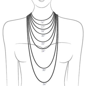 Necklace guide, chain, measurements, Alaska Mint