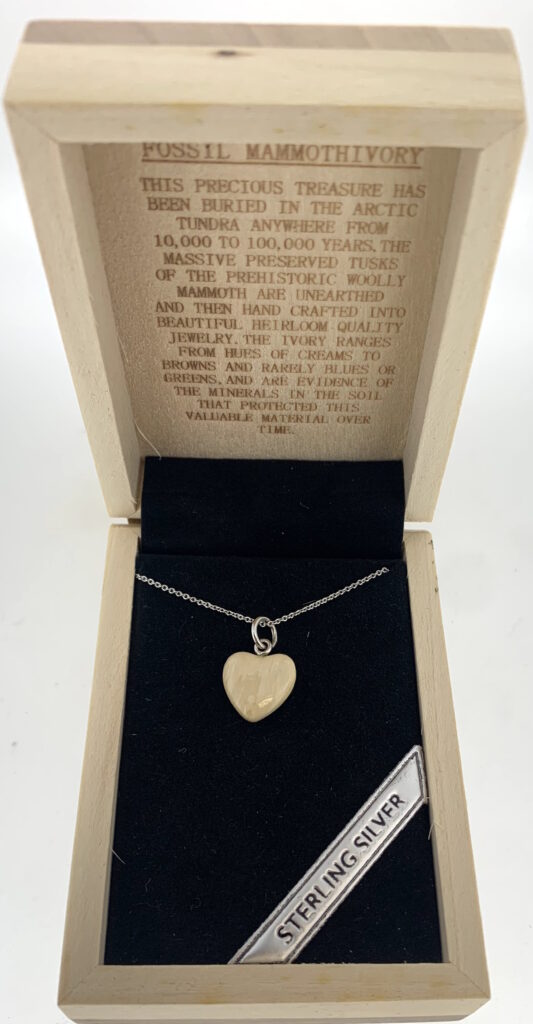 Mammoth Ivory Pendant with 18” Sterling Silver Chain Alaska Mint