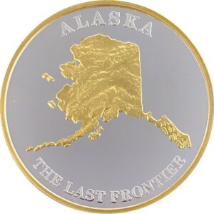 2 Ounce Alaska Map Medallion