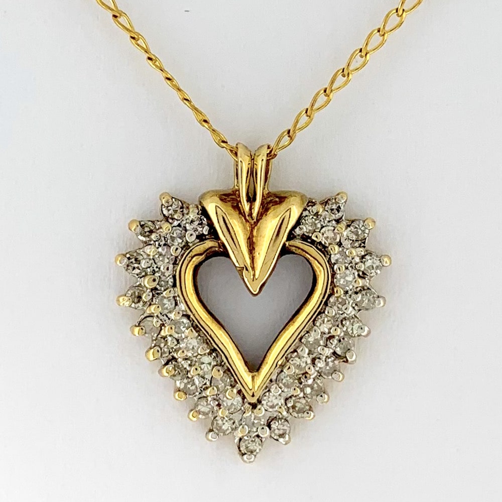 Estate Diamond Heart 10k Gold Retail Value $795 - Alaska Mint