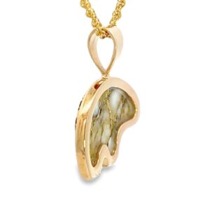 Gold quartz bear pendant, Alaska Mint