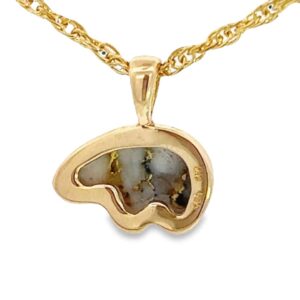 Gold Quartz Bear Pendant, Alaska Mint