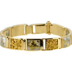 Gold quartz & nugget bracelet