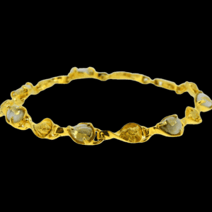 Gold quartz & nugget bracelet