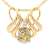 Two Diamond Gold Quartz Pendant, Alaska Mint