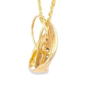 Two Diamond Gold Quartz Pendant, Alaska Mint