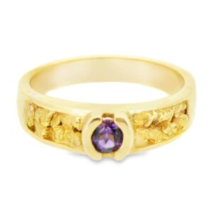 Amethyst Gold Nugget Ring, Alaska Mint
