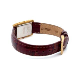 Seiko Alaskan Gold Nugget Watch Face with Leather Band, Alaska Mint