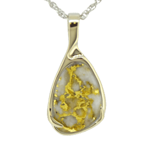 Gold quartz pendant