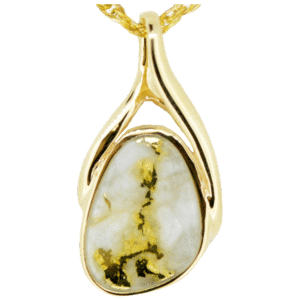 Gold quartz pendant