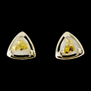 Gold quartz 14k white gold earrings
