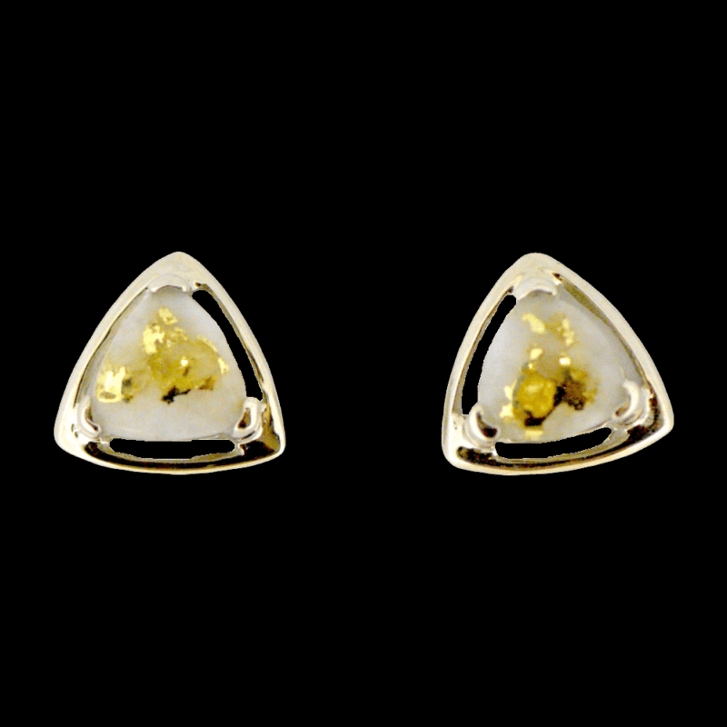 Gold quartz 14k white gold earrings