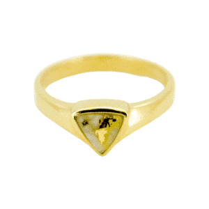 Triangle Shape, Ladies, Gold Quartz, Ring, Alaska Mint