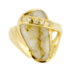 Gold quartz & diamond ring