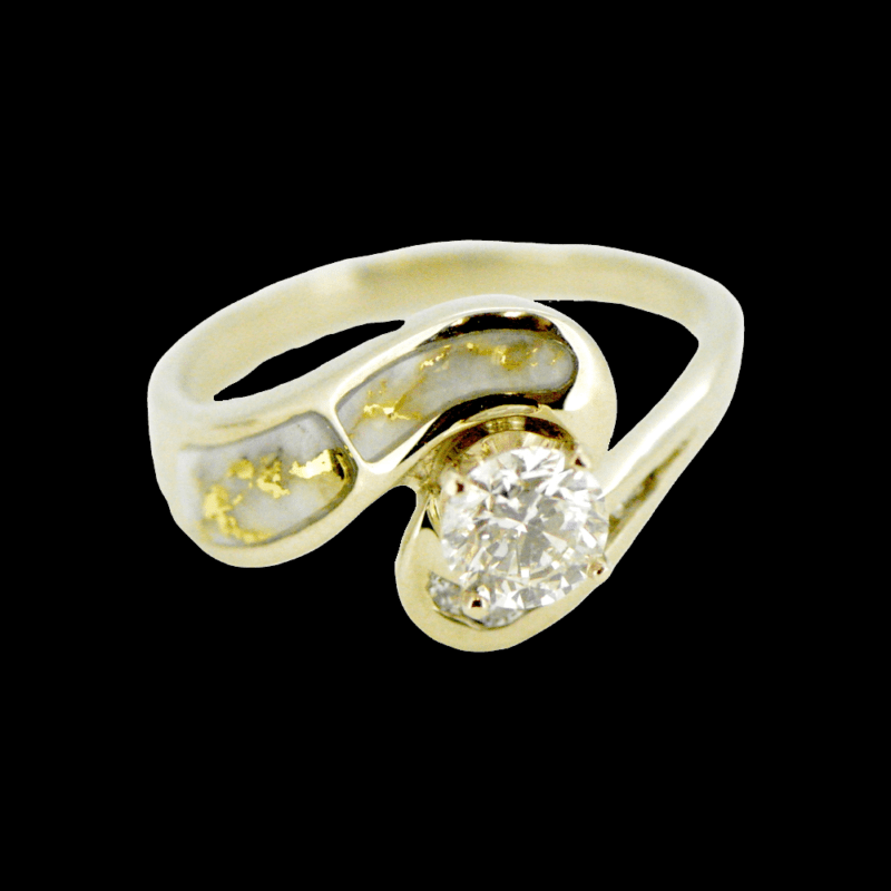 Gold Quartz & Diamond 14k Ring