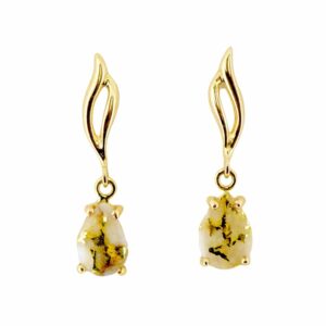 Gold quartz earrings