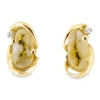 Gold Quartz & Diamond Post Earrings, Alaska Mint