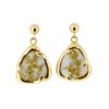 Gold Quartz Post Dangle Earrings, Alaska Mint