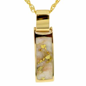 Gold quartz pendant