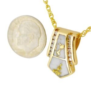 Gold quartz pendant, Alaska Mint