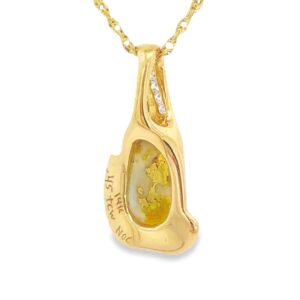Gold Quartz & Diamond Pendant, Alaska Mint