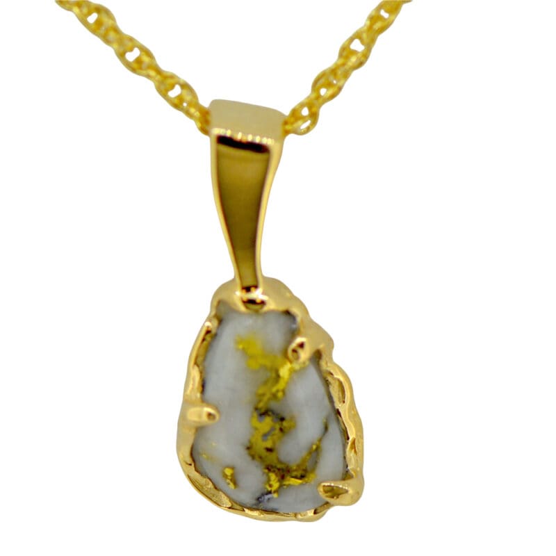 Gold quartz pendant