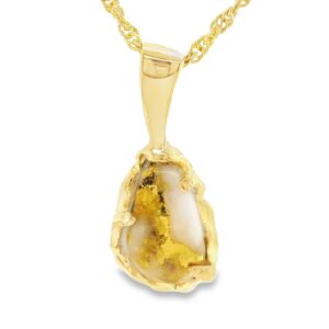 Free Form Gold Quartz Pendant PFFQ4X