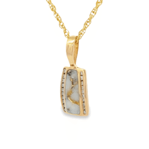 Diamond Gold Quartz Pendant, Alaska Mint