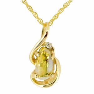 Gold Quartz & Diamond Pendant, Alaska Mint