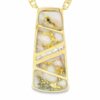 Diamond Inlaid Gold Quartz Pendant, Alaska Mint