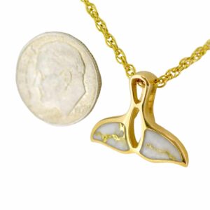 Gold Quartz Whale Tail Pendant, Alaska Mint