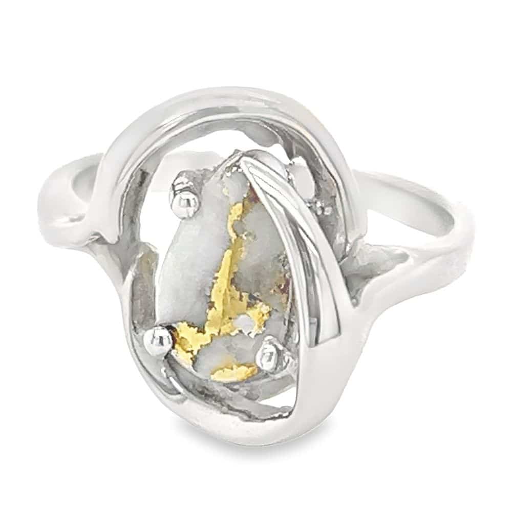 Ladies Gold Quartz 14k White Gold Ring, Alaska Mint