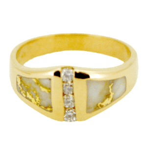 Ladies Gold Quartz & 3/.05 CT Diamond Ring, Alaska Mint