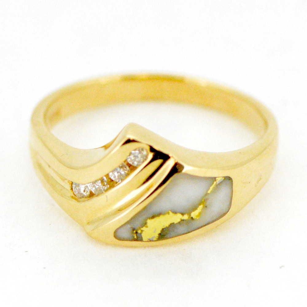 Ladies Gold Quartz & Diamond Ring - Alaska Mint