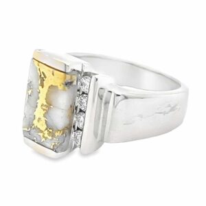Gold Quartz White Gold Diamond Ring, Alaska Mint