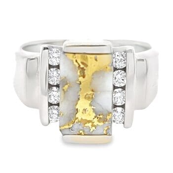 Gold Quartz White Gold Diamond Ring, Alaska Mint