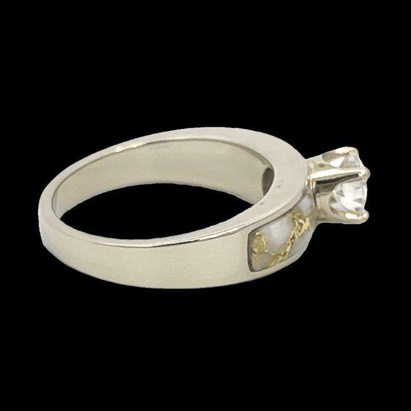 Gold quartz, Ring, Alaska Mint, Diamond, White Gold, RL728LDQA