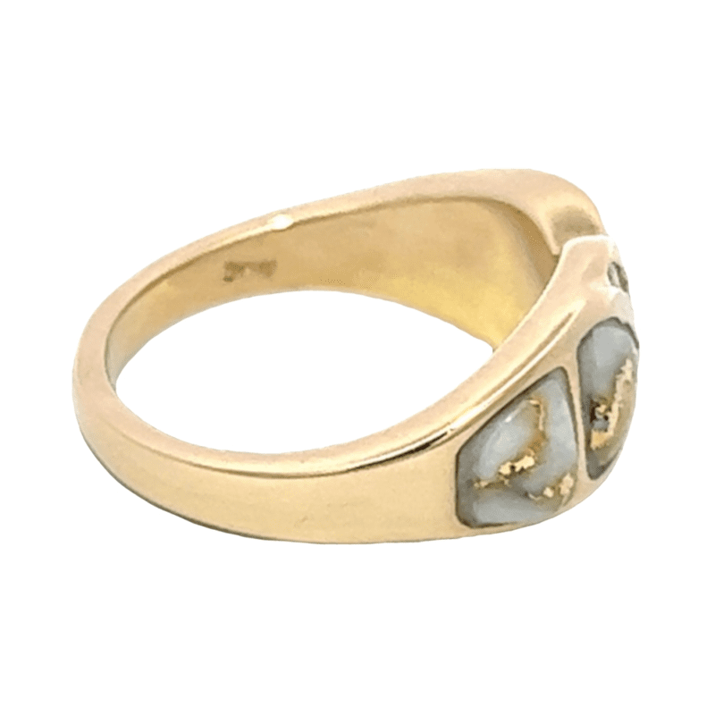 Ladies, Gold Quartz, &, Diamond, Ring, Alaska Mint