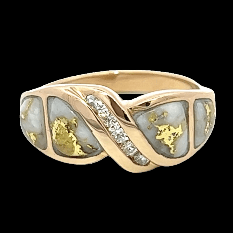 Gold quartz, Ring, Alaska Mint, Diamond, RL782D15Q